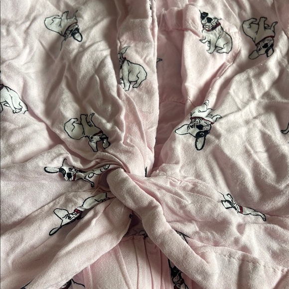 Forever 21 Pink Button Down Shirt with Whimsical Dog Print - Picture 2 of 6